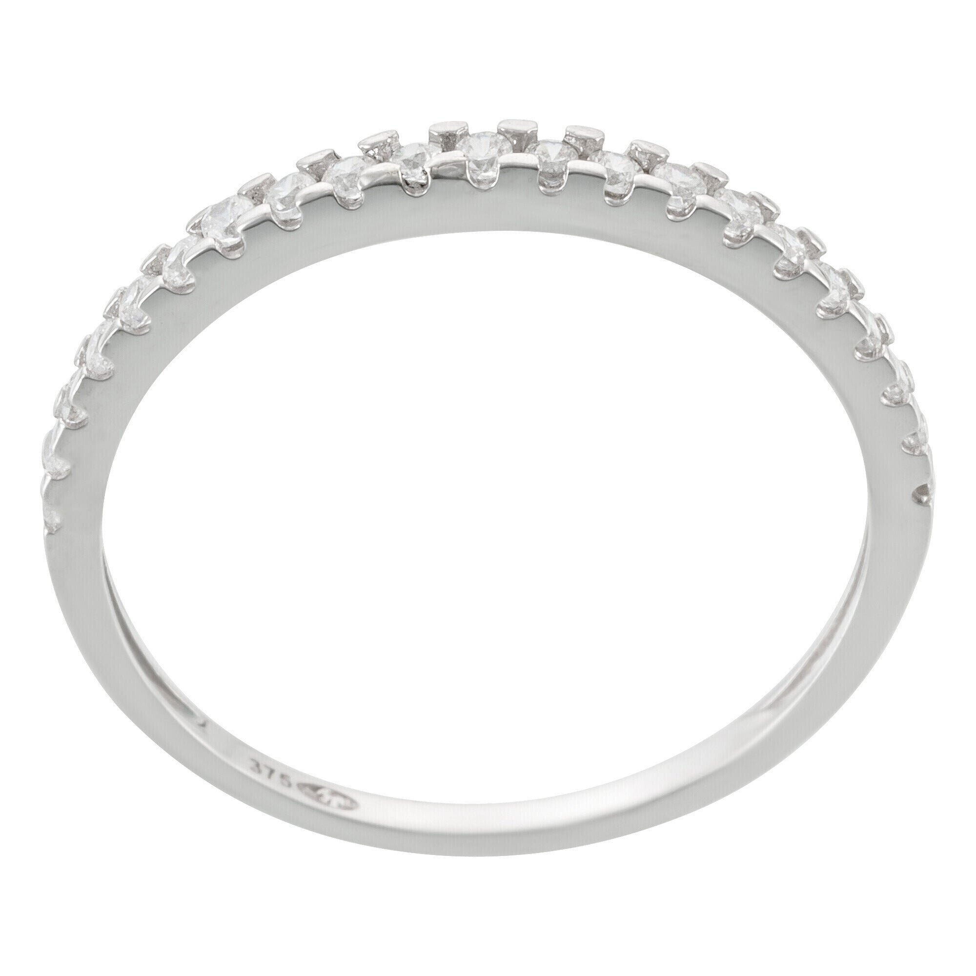 Sortija “Délicatesse” Oro blanco 375/1000 y Circonio