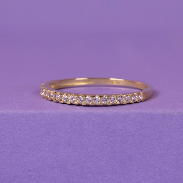 “Délicatesse” Ring – 375/1000 Yellow Gold And Zirconium