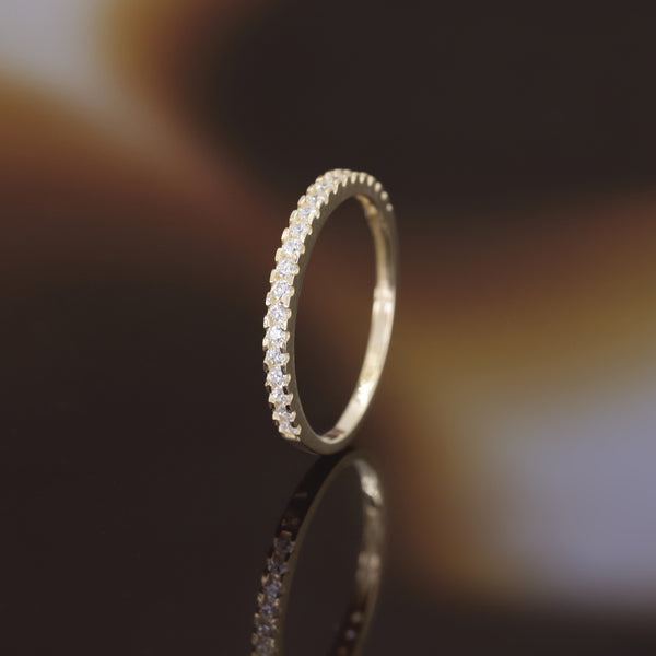 “Délicatesse” Ring 375/1000 Yellow Gold And Zirconium