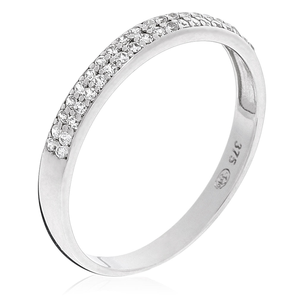 “Precision” Ring 375/1000 White Gold And Zirconium