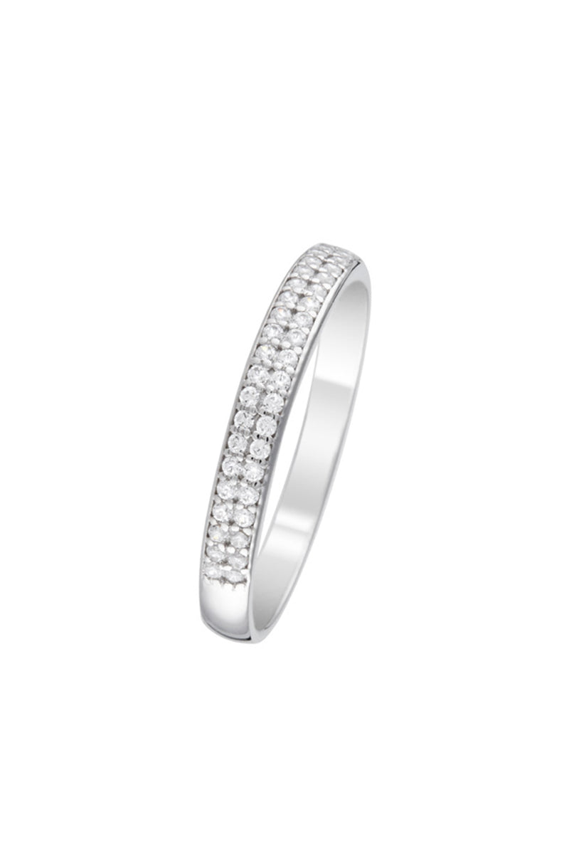 “Precision” Ring 375/1000 White Gold And Zirconium