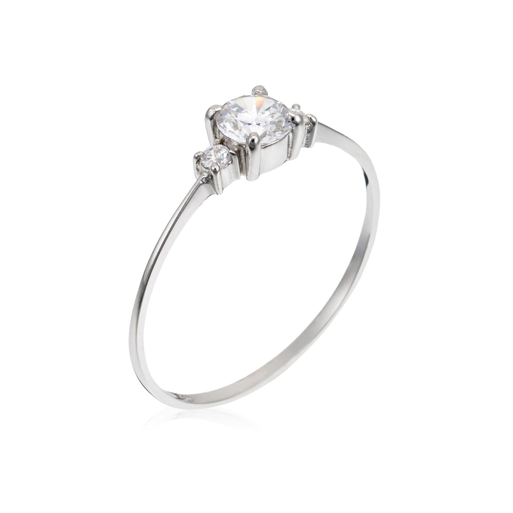 Anillo “Intuition” Oro blanco 375/1000 y circonio