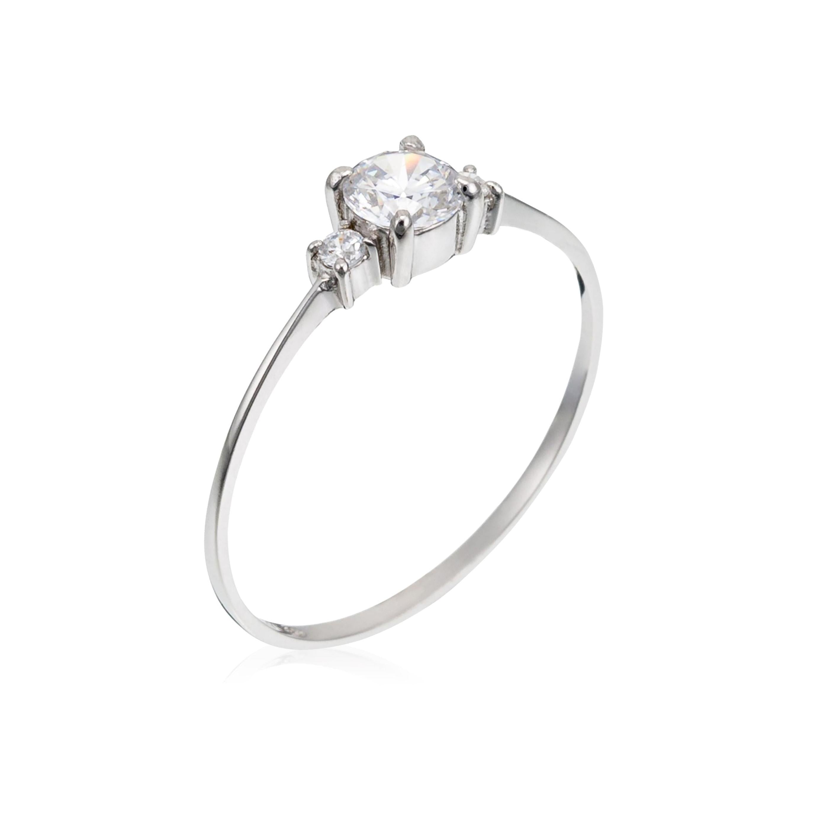 Anillo “Intuition” Oro blanco 375/1000 y circonio
