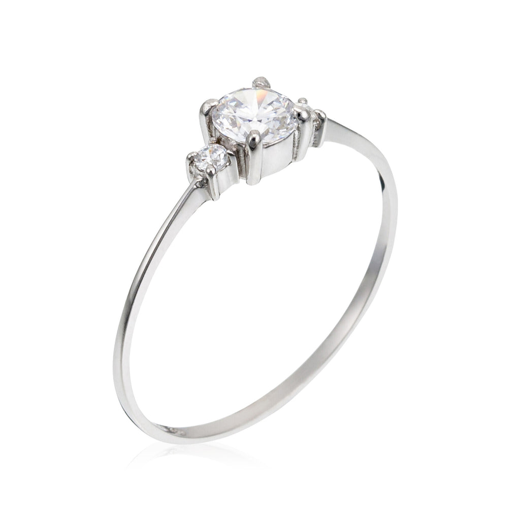 “Intuition” Ring 375/1000 White Gold And Zirconium