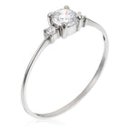 “Intuition” Ring 375/1000 White Gold And Zirconium