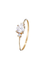 “Intuition” Ring 375/1000 Yellow Gold And Zirconium