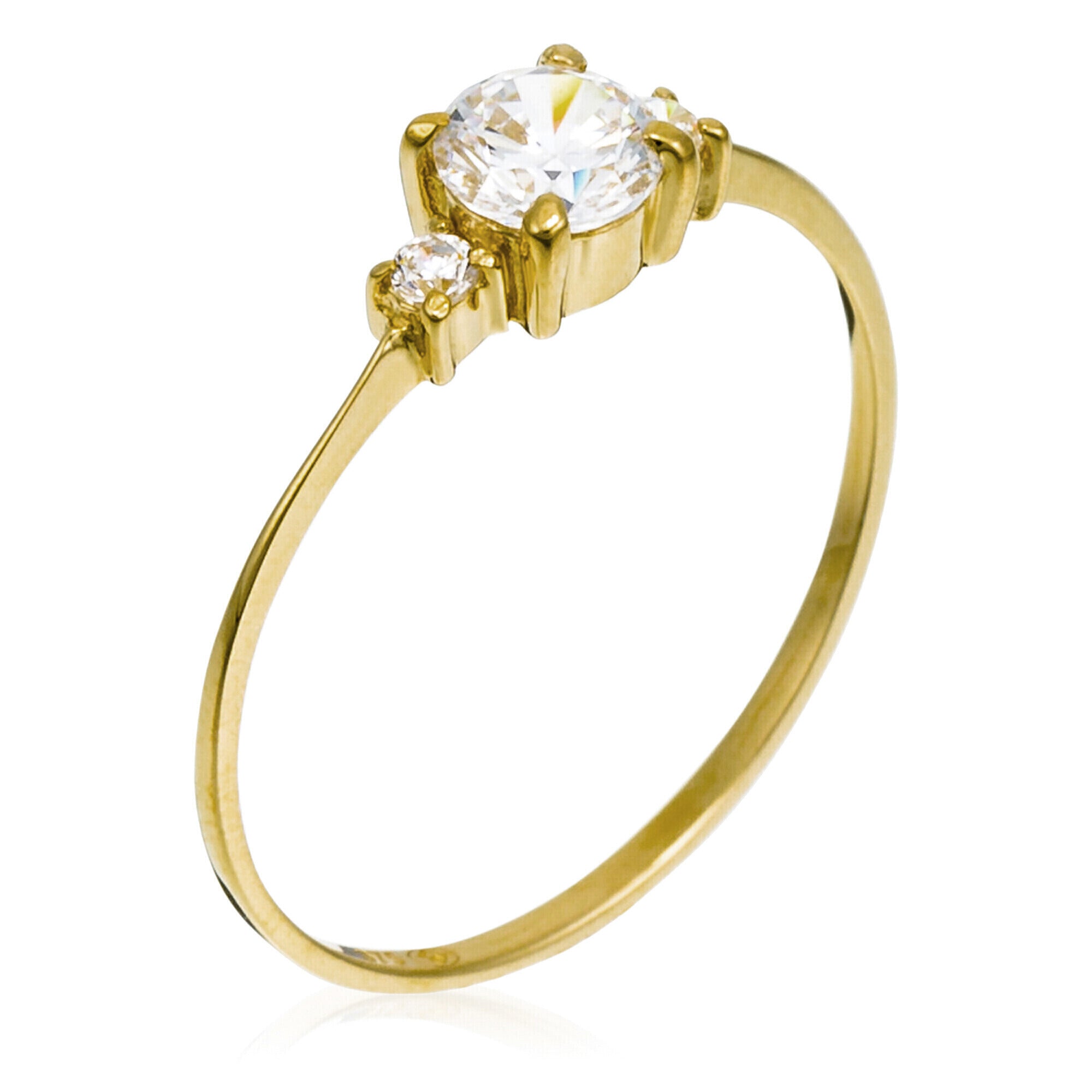 “Intuition” Ring 375/1000 Yellow Gold And Zirconium