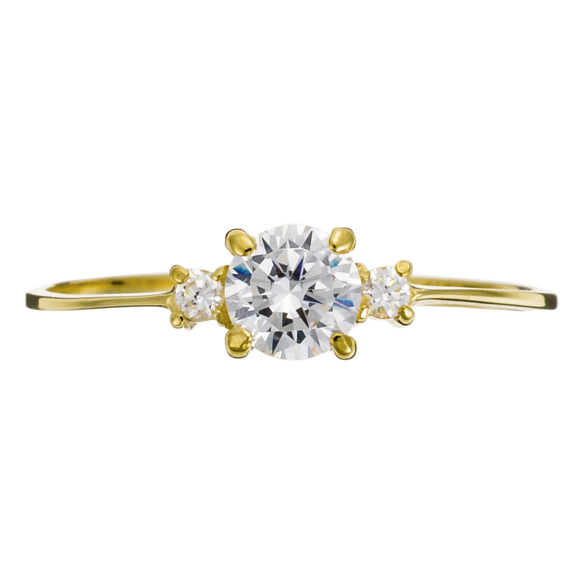 “Intuition” Ring 375/1000 Yellow Gold And Zirconium