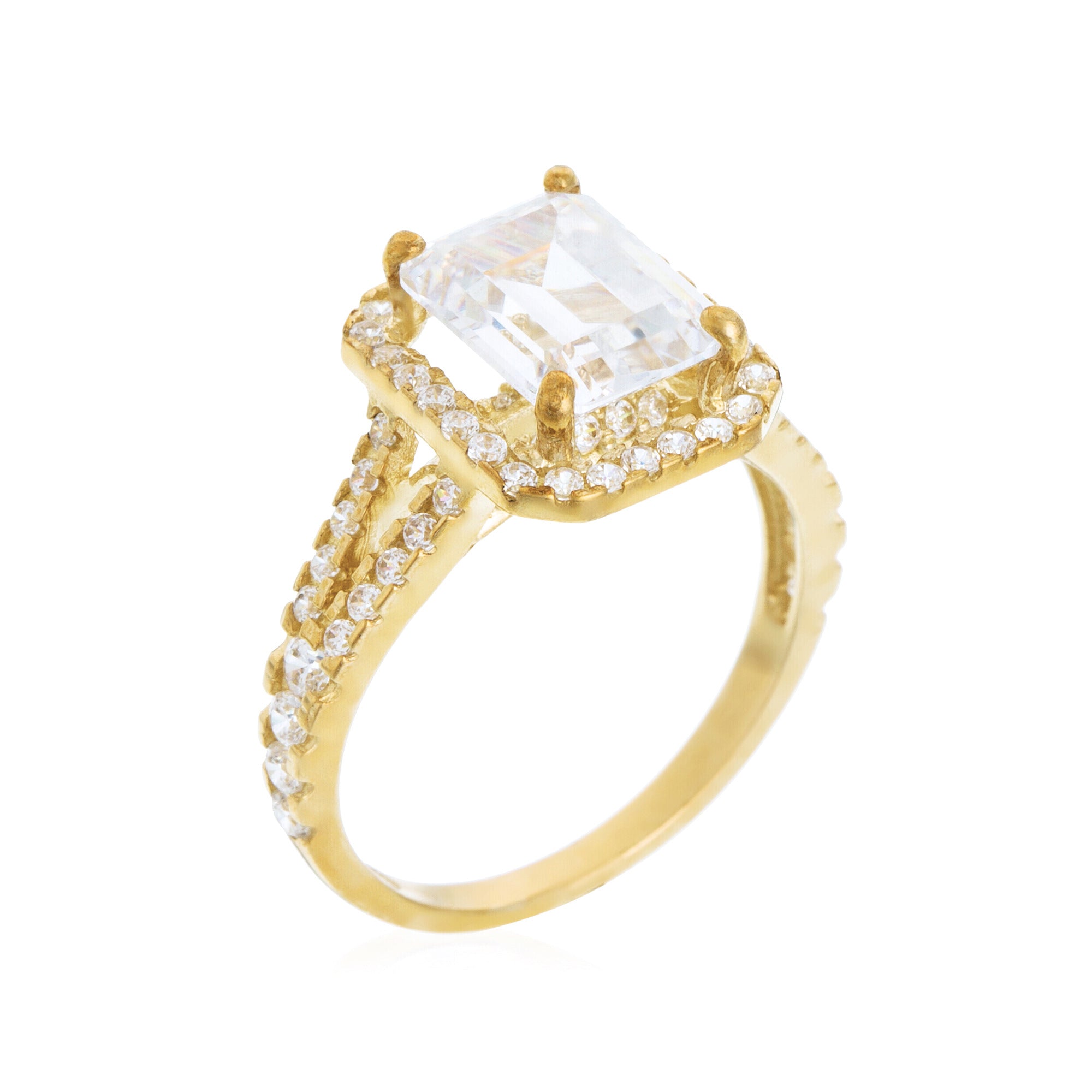 Anillo “Splendor” Oro amarillo 375/1000 y circonio