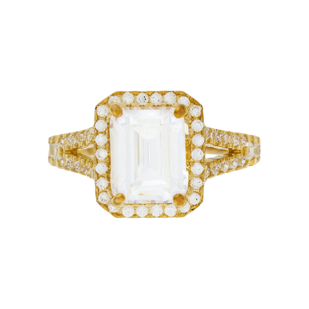 Anillo “Splendor” Oro amarillo 375/1000 y circonio