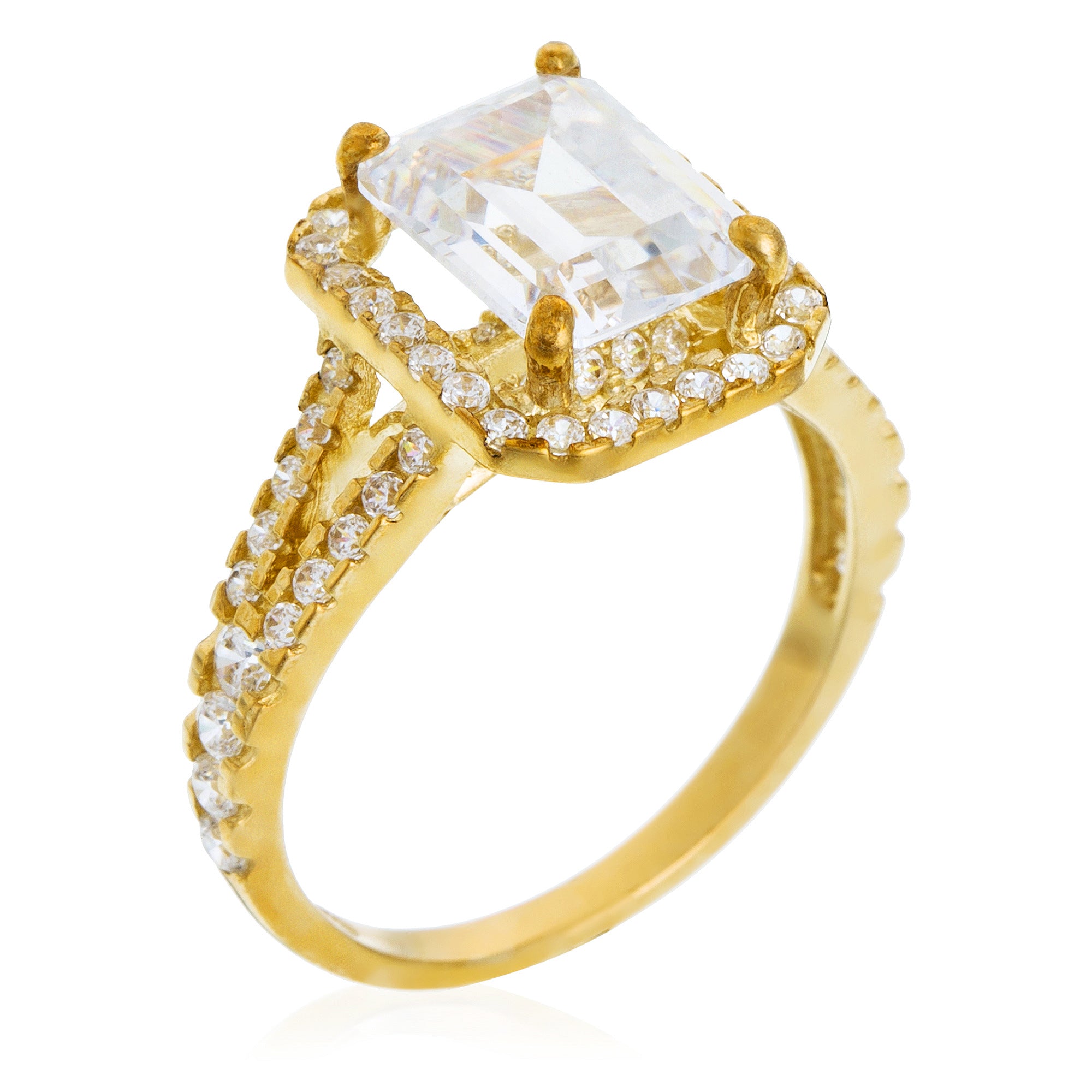 Anillo “Splendor” Oro amarillo 375/1000 y circonio