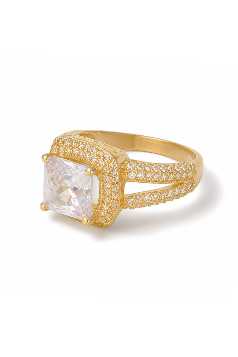 Ring "Carré D'Amour" 375/1000 Gelbgold und Zirkonia