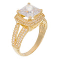 “Carré D’Amour” Ring 375/1000 Yellow Gold and Zirconium