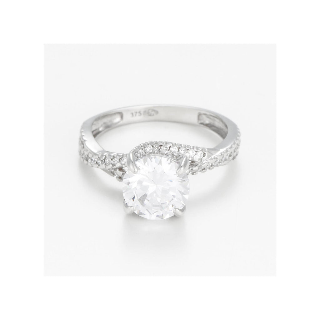 Anillo “Tourbillon” Oro blanco 375/1000 y Circonio