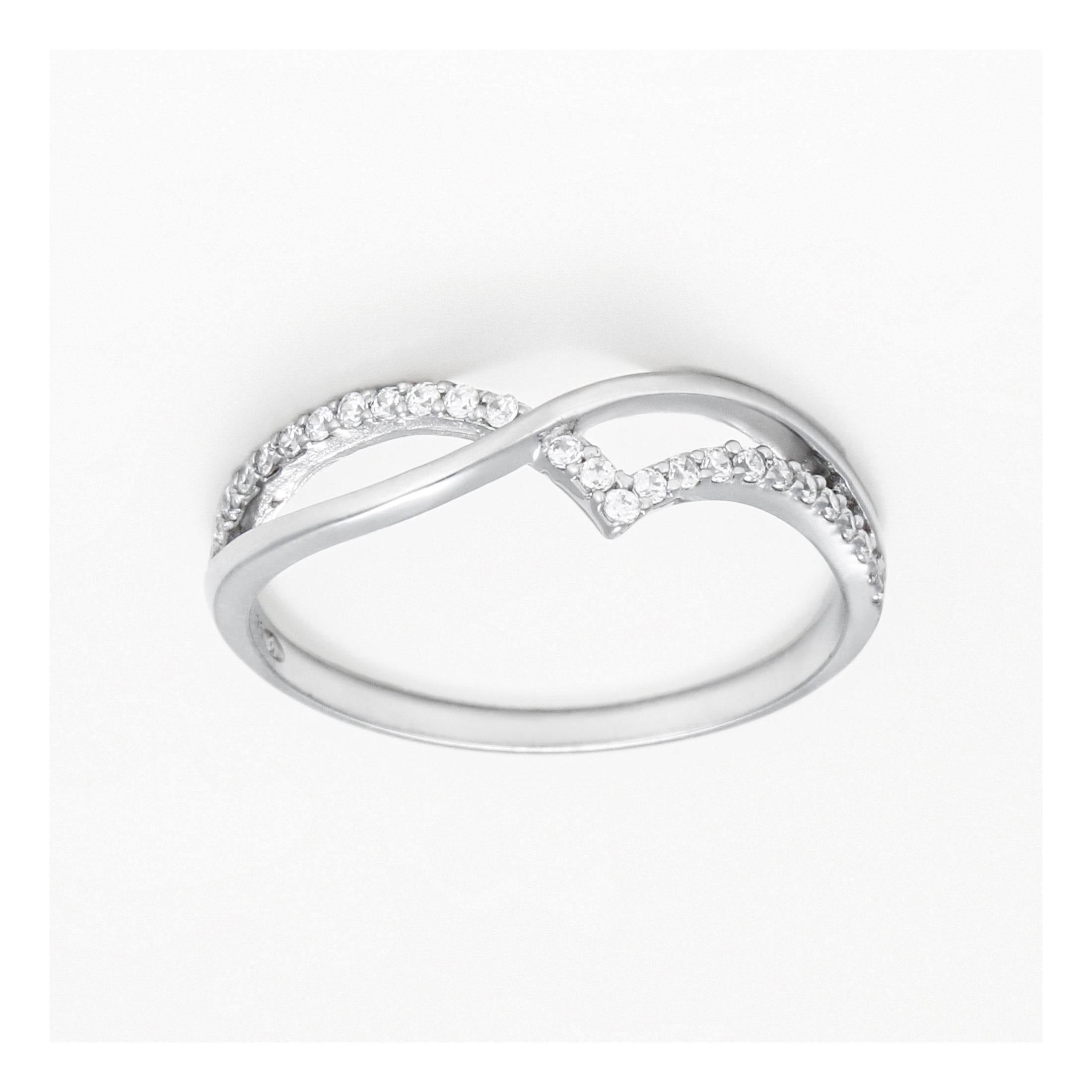 “Envol” Ring 375/1000 White Gold And Zirconium