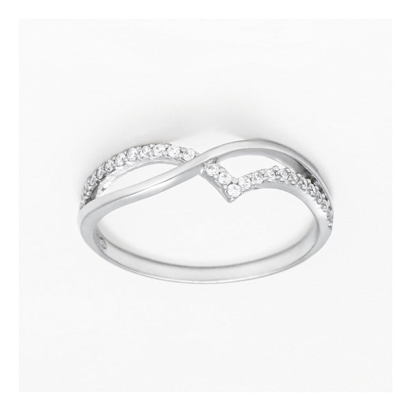 “Envol” Ring 375/1000 White Gold And Zirconium