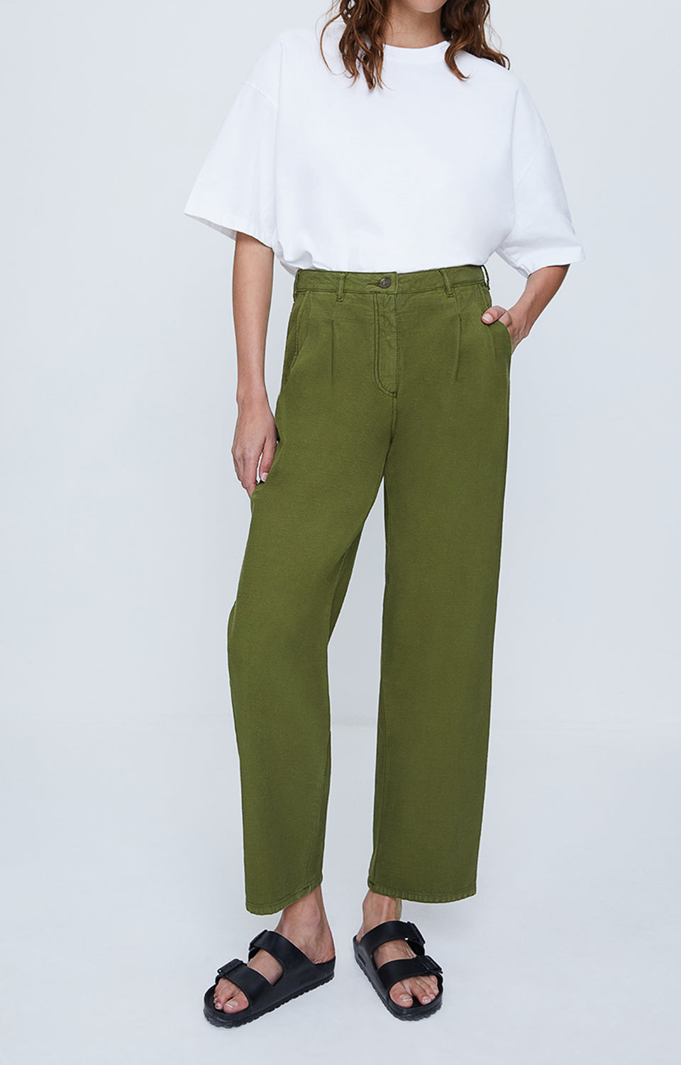 Pantalón Ancho - Caqui - Mujer