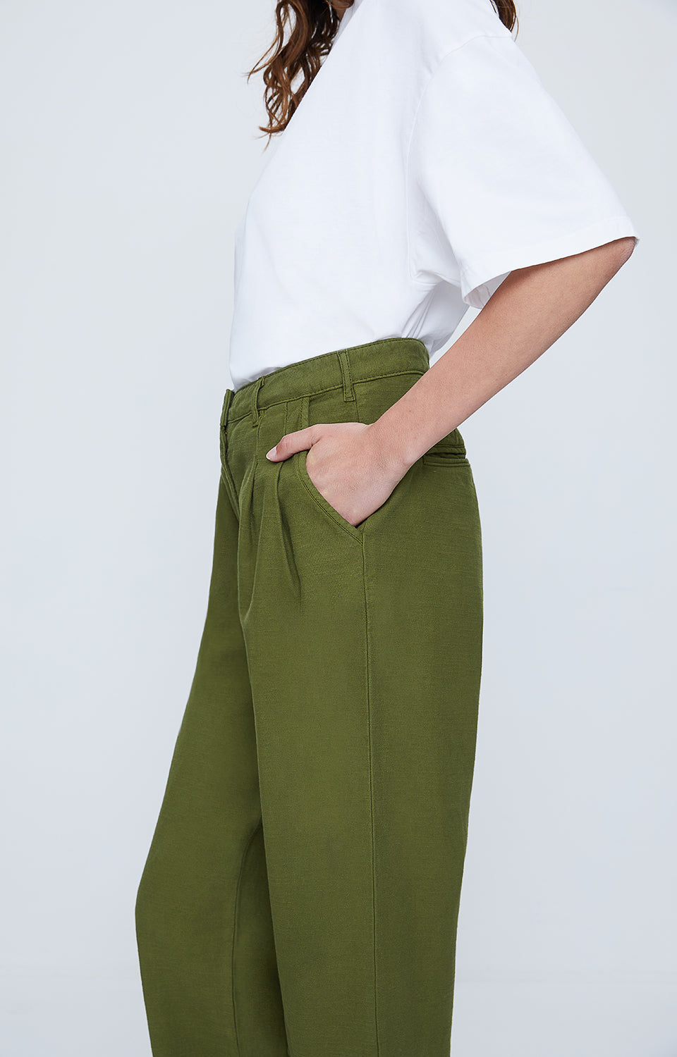 Pantalón Ancho - Caqui - Mujer