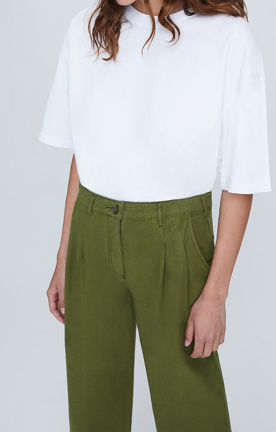 Pantalón Ancho - Caqui - Mujer