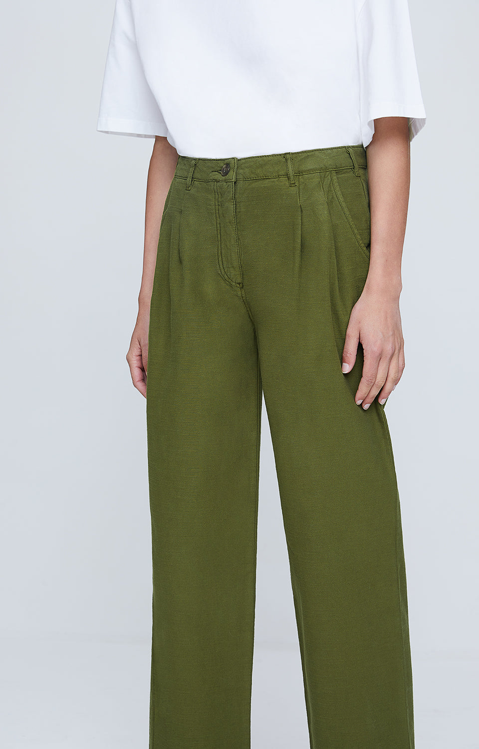 Pantalón Ancho - Caqui - Mujer