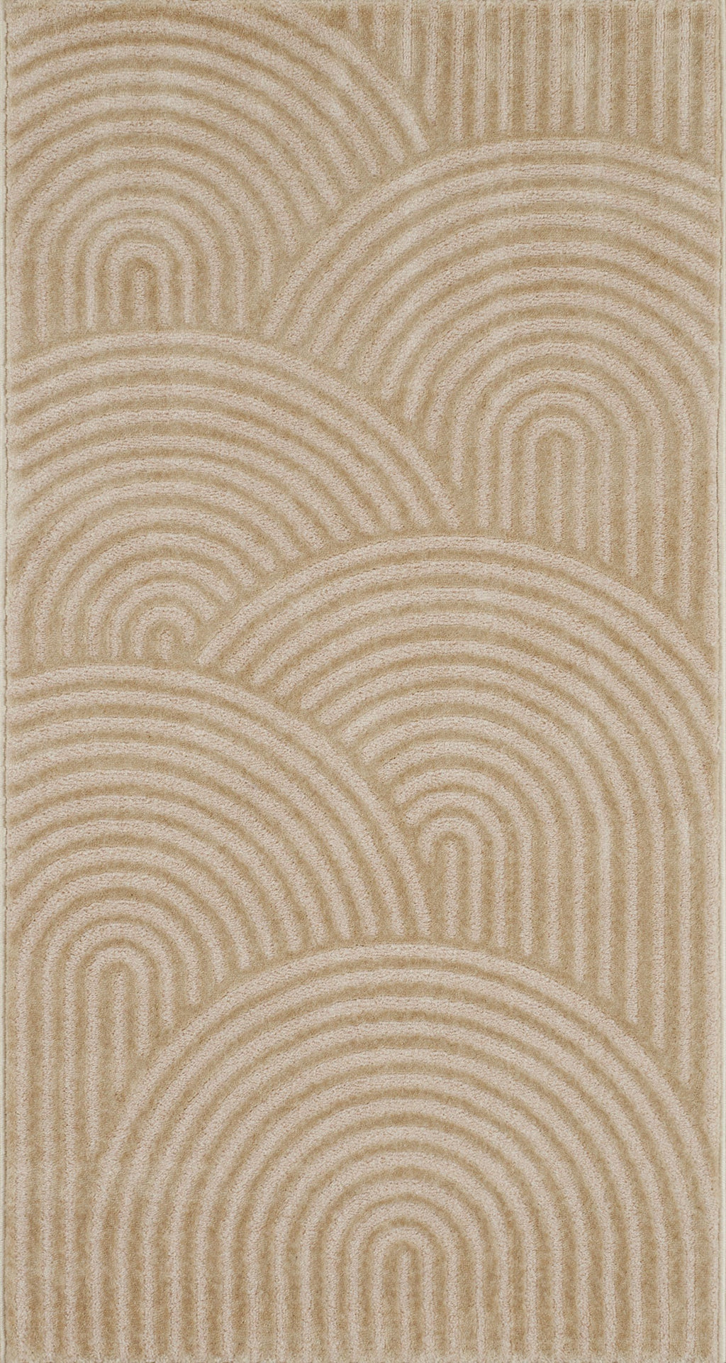 Tapis de salon moderne motifs en arcs modernes et contemporain beige : BIA157BEI BIANCA