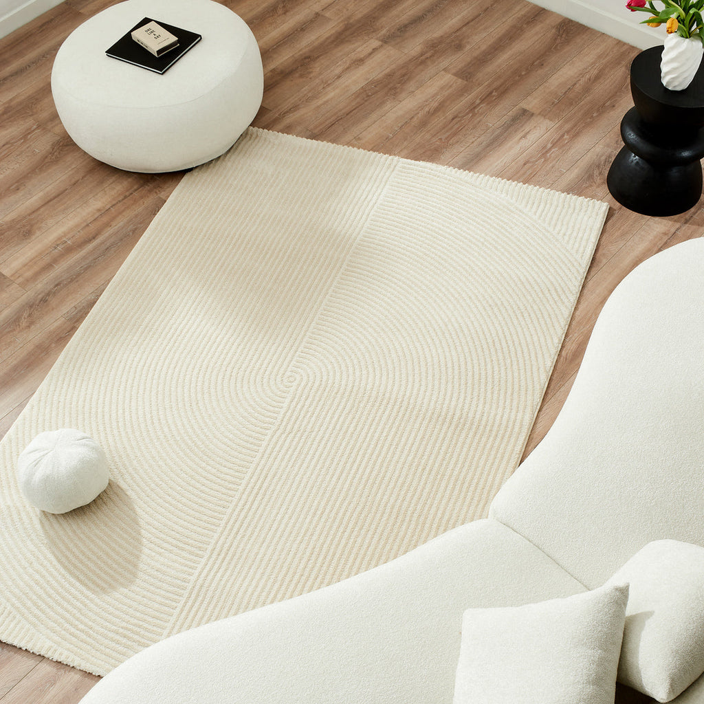 BIANCA - Modern cream rug with relief - BIA159CRE BIANCA