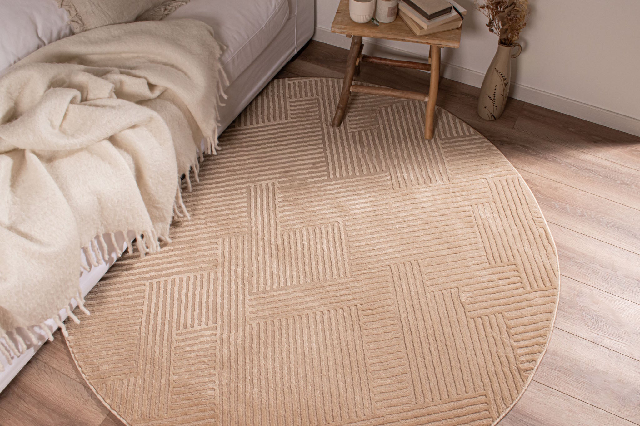 Bianca 160 Rug - Graphic Pattern - Beige - Indoor