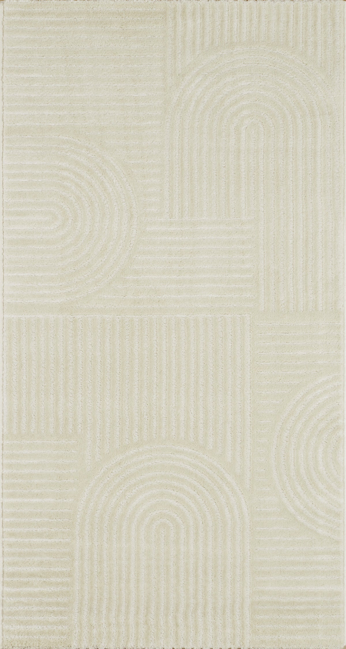Tapis motif en relief crème : BIA163CRE BIANCA