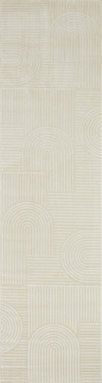 Tapis motif en relief crème : BIA163CRE BIANCA