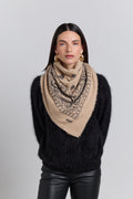 Gran Pañuelo Bandana Presley En Cachemira - Ecoland Beige & Negro - Mixto