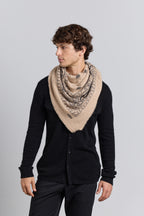 Gran Pañuelo Bandana Presley En Cachemira - Ecoland Beige & Negro - Mixto