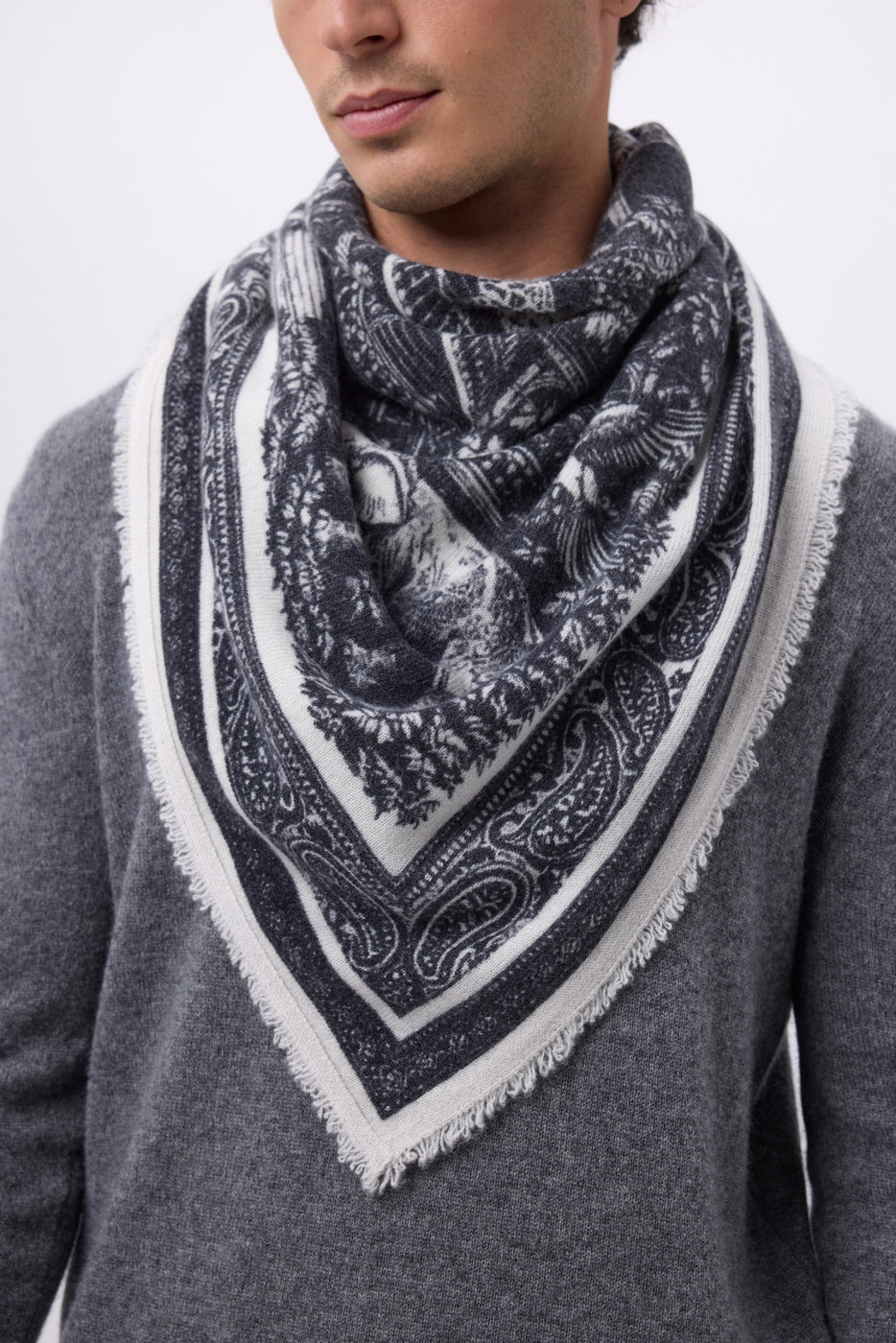 Large Grande Serre Bandana - Black - Men
