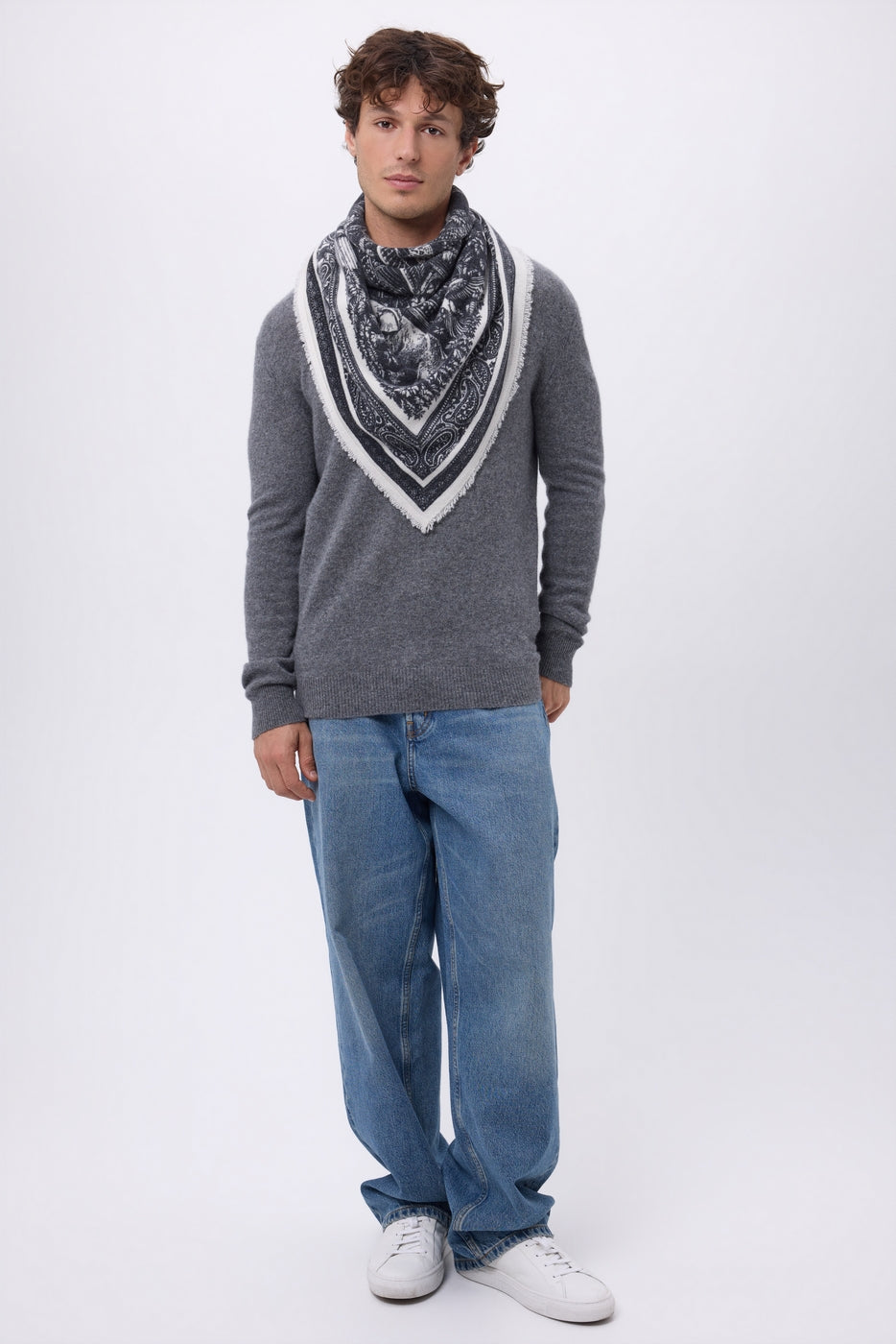 Large Grande Serre Bandana - Black - Men