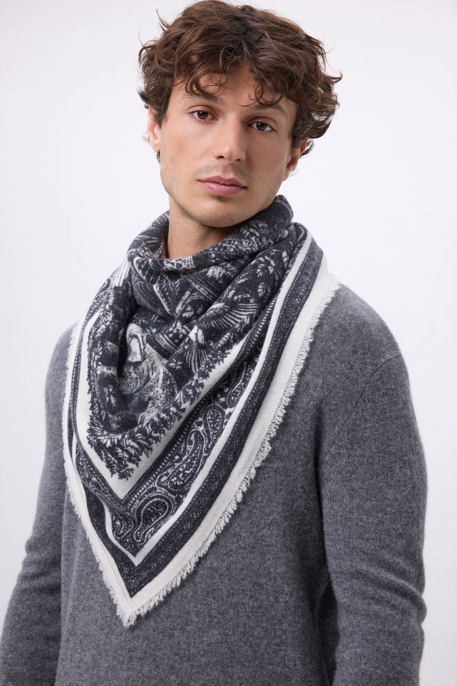 Large Grande Serre Bandana - Black - Men