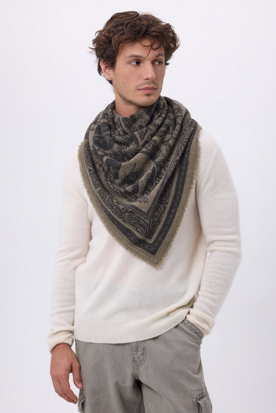Grand Bandana Grande Serre - Khaki Chine - Homme