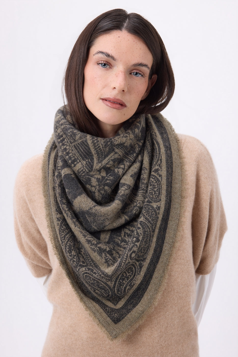 Grand Bandana Grande Serre - Khaki Chine - Femme