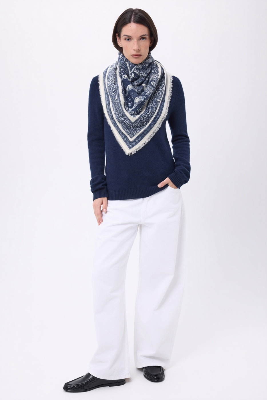 Gran bandana Grande Serre - Azul marino - Mujer
