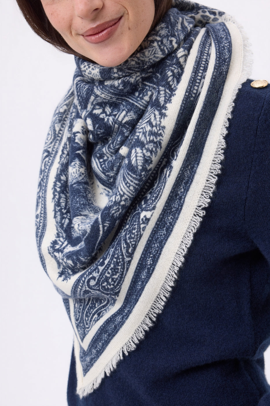 Gran bandana Grande Serre - Azul marino - Mujer