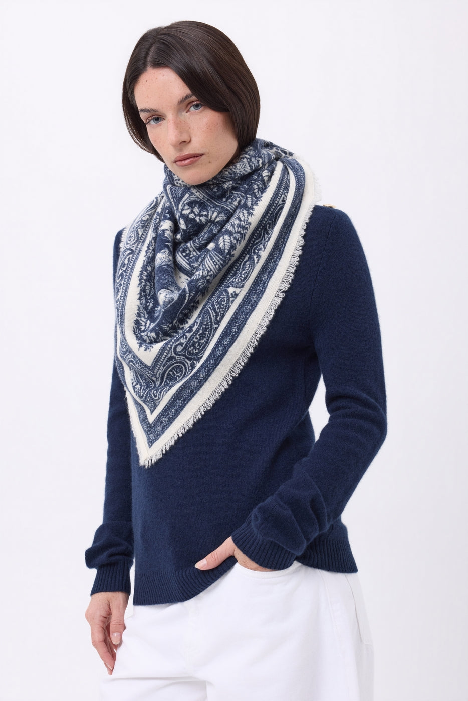 Gran bandana Grande Serre - Azul marino - Mujer