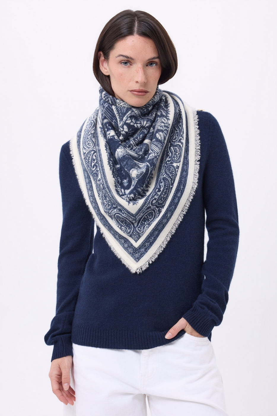 Gran bandana Grande Serre - Azul marino - Mujer
