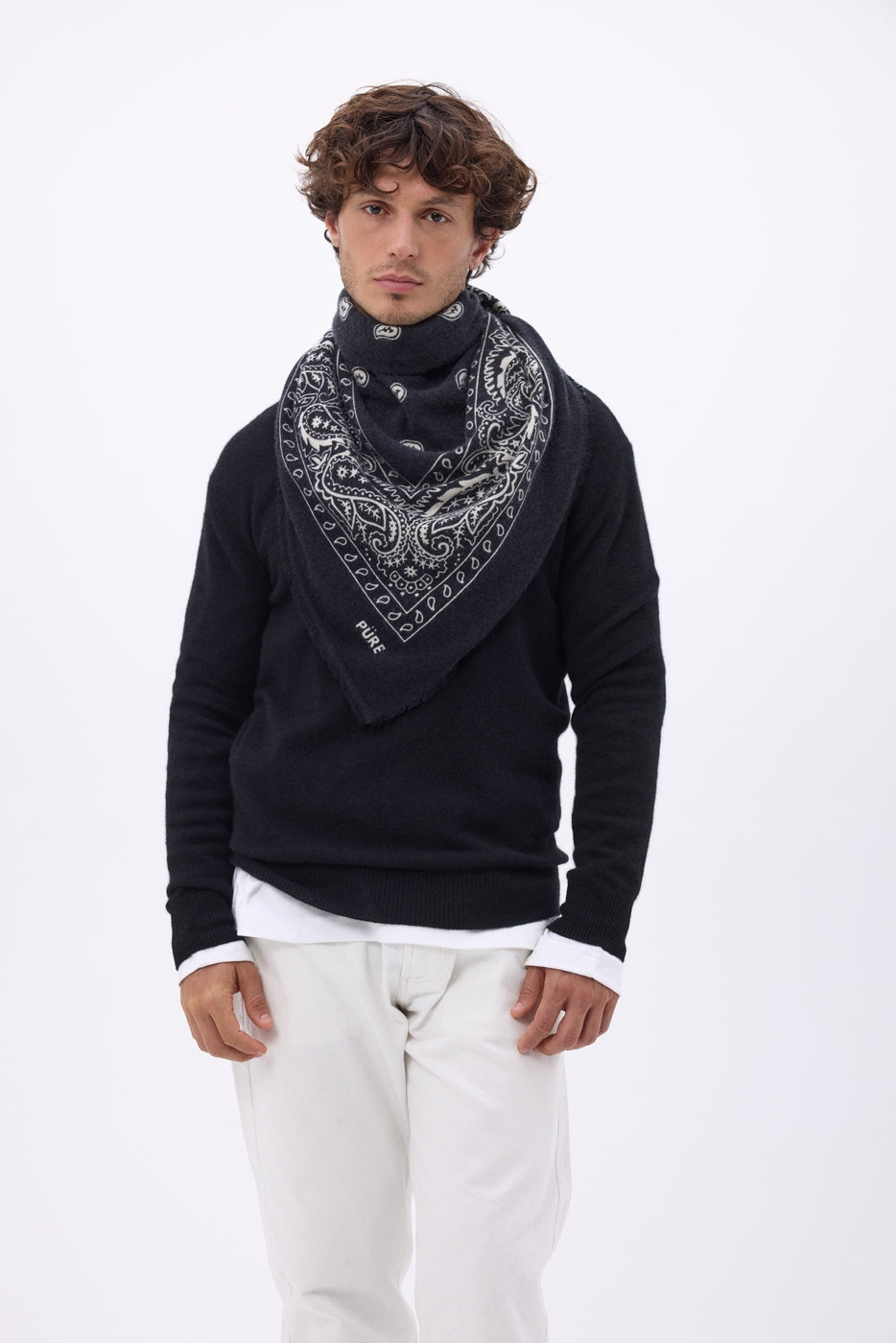 Bandana grande Presley - Negro Blanco - Hombre