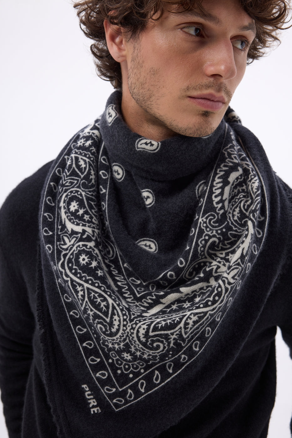 Bandana grande Presley - Negro Blanco - Hombre