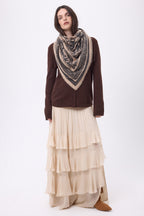 Large Toile De Jouy Bandana - Cream Beige - Women