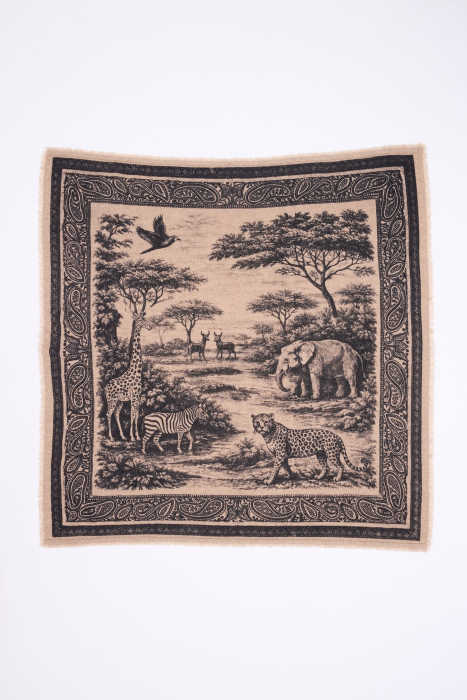 Large Toile De Jouy Bandana - Cream Beige - Women