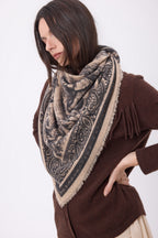Large Toile De Jouy Bandana - Cream Beige - Women
