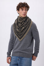 Grand Bandana Toile De Jouy - Khaki Chine - Homme