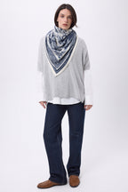 Grand Bandana Toile De Jouy - Bleu Marine - Homme