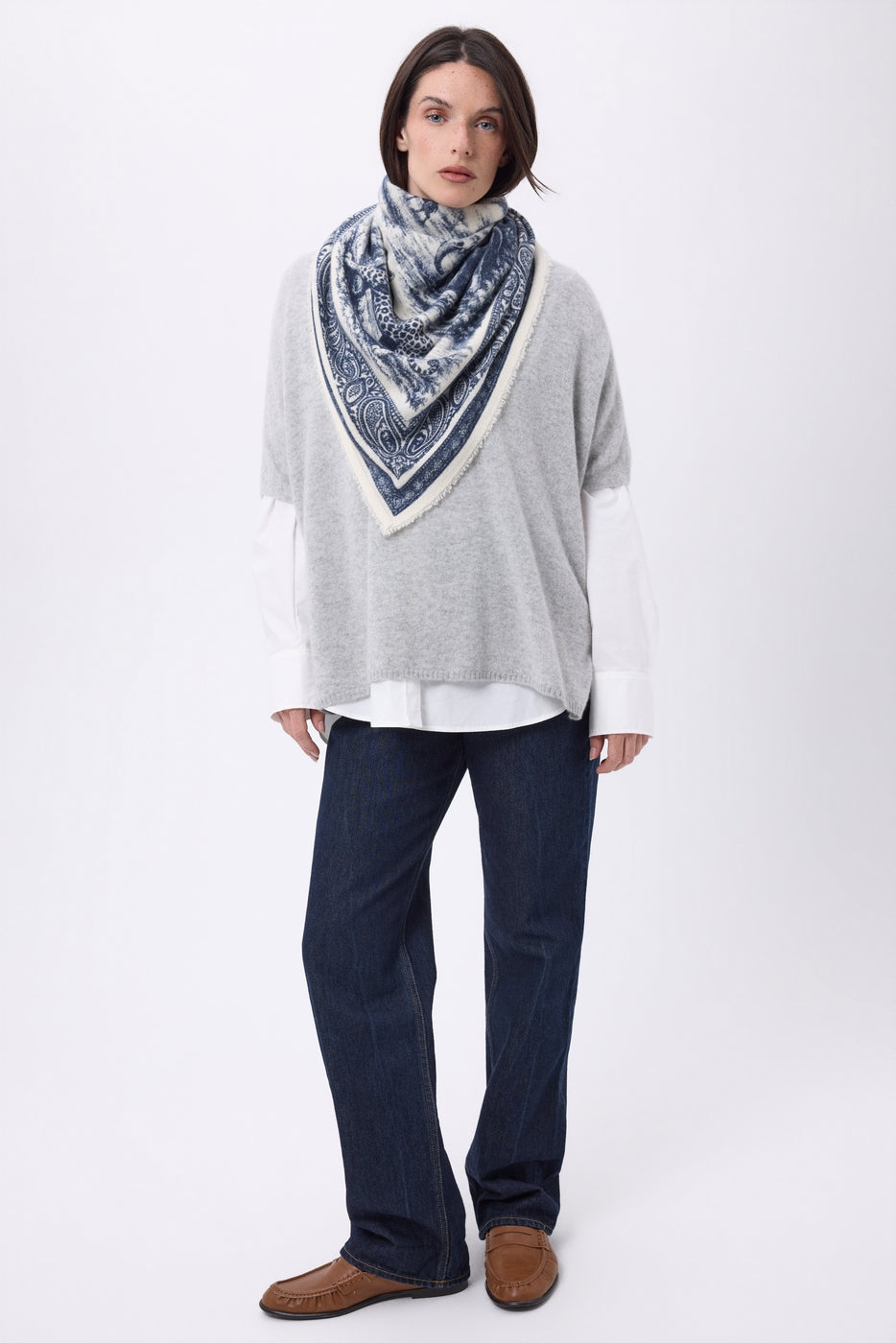 Grand Bandana Toile De Jouy - Bleu Marine - Homme