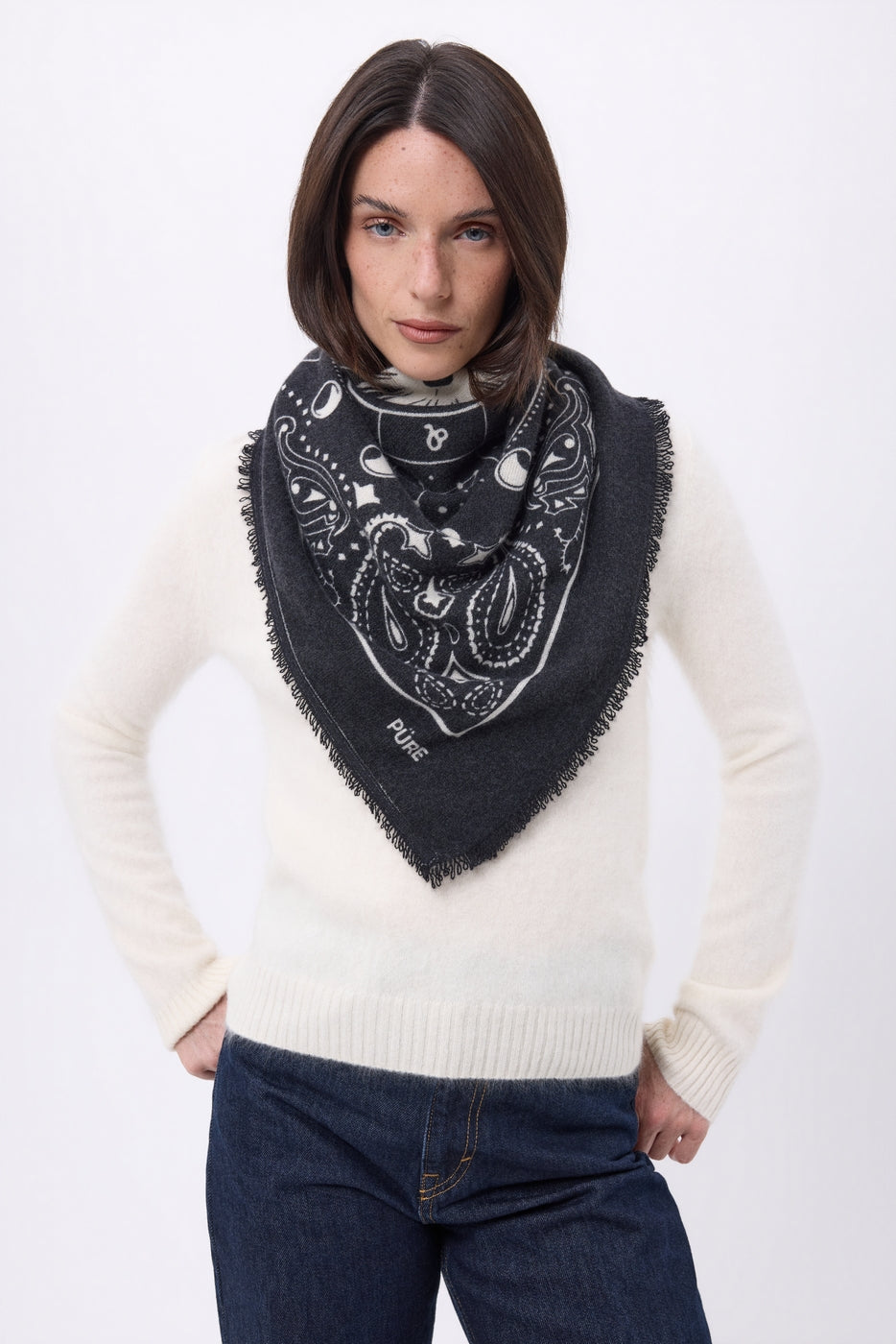 Gran bandana Zodiac - Negro - Mujer