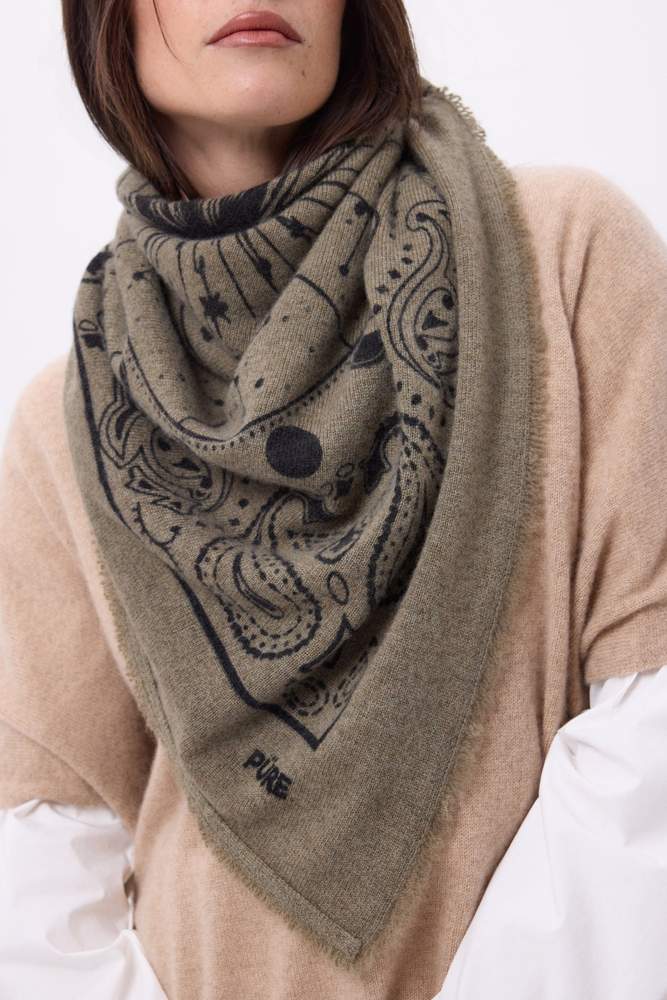 Gran bandana Zodiac - Caqui jaspeado - Mujer